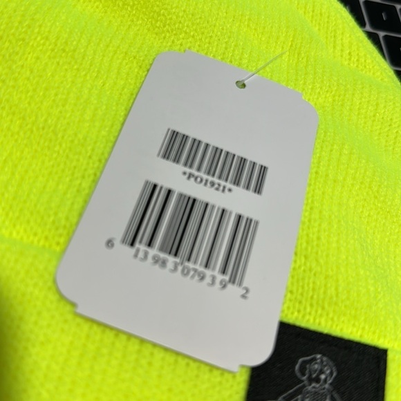 Refrigiwear knit hat winter snow safety neon highlighter yellow cap acrylic - Picture 3 of 3